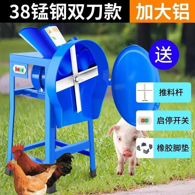 Household Electric Forage Chopper, Small Feed Grinding Machine for Cattle, Sheep, Chicken & Pig Breeding, Efficient Hay Shredder