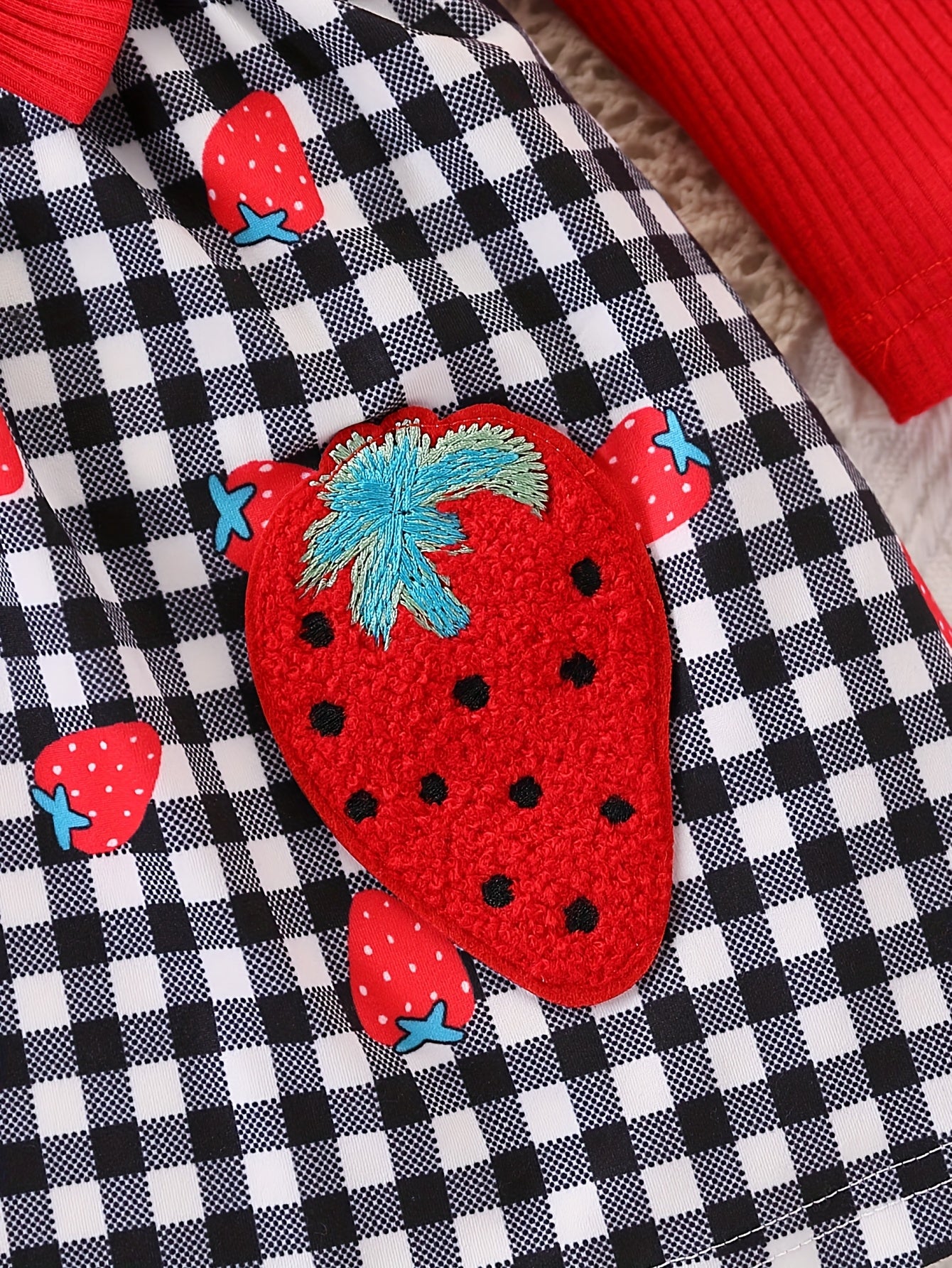 Baby Girl's Red & Black Gingham Checkered Dress with Ruffle Hem - Long Sleeve Round Neck Umbrella, Soft Fabric Casual Outfit for Newborn Toddler Girls, Easy Diaper Change, Girls Christmas Outfit, Christmas Dress Girls, Girls