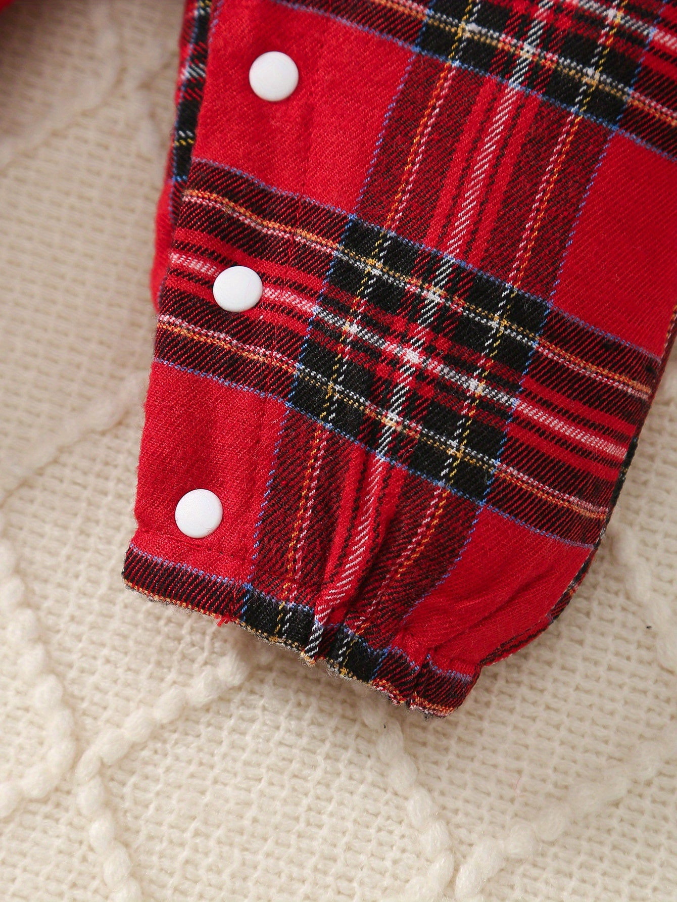 2pcs Baby Boy Christmas Party Outfit - Red & Black Plaid Long Sleeve Jumpsuit with Bow Tie & Hat, Casual School Style, Soft & Comfortable for Fall/Winter, Perfect for Holiday Celebrations, Baby Boy Christmas Clothes, for Outd