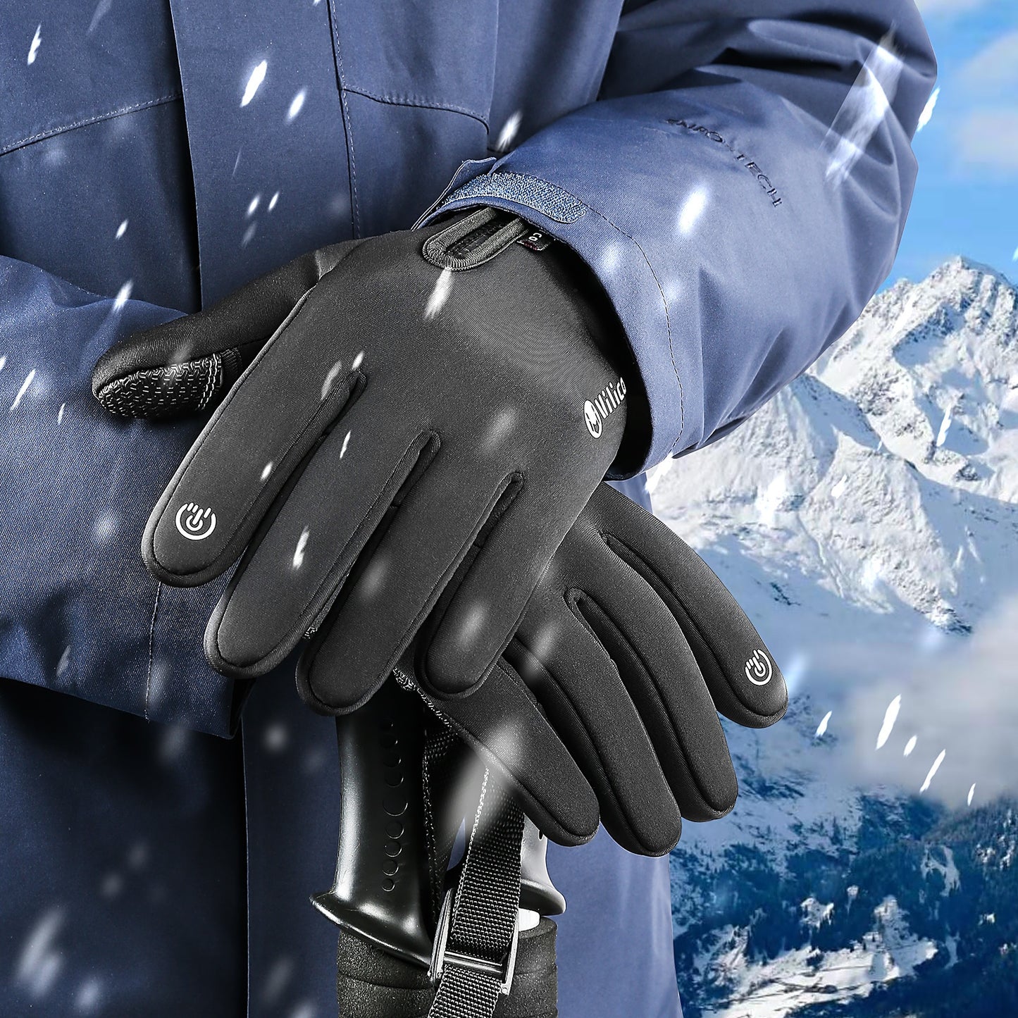 1 Pair of Autumn/Winter Fashion Men's Gloves - Windproof, Anti-Slip, Warm Cycling Sports Gloves, Suitable for Fishing, Driving, Skiing - Polyester Knit Fabric, Hand Wash, Halloween, Christmas Accessories, Best Holiday Gift