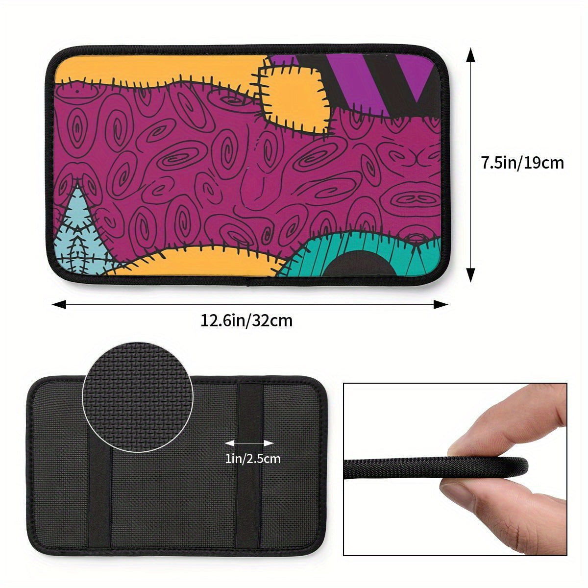 6-Piece Complete Car Decoration Kit - Soft Polyester Steering Wheel Cover, Center Console Pad, Cup Holder Coasters, and More - No Filler, Durable, and Easy to Clean Nightmare Before Christmas Accessories