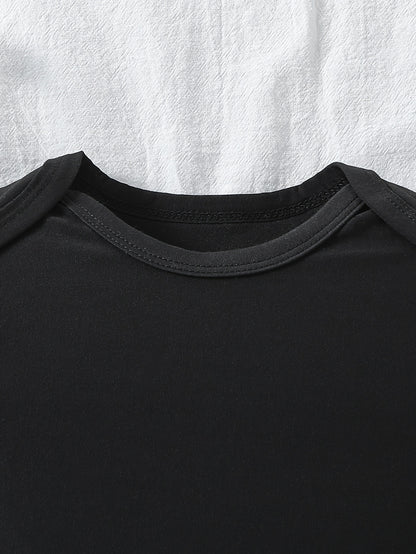 1pc Baby Long Sleeve Romper - Thanksgiving, Halloween, Christmas & Birthday Outfit with Custom Logo/Text - Soft Grey Onesie for Newborns, Infants, Toddlers - Easy Button Closure - Perfect for Photoshoots, Family Gatherings, E