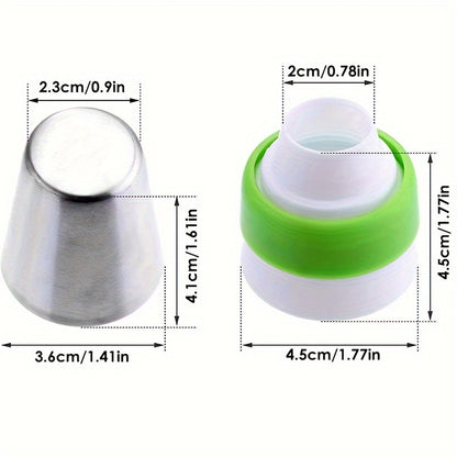 6pcs Christmas Cake Decorating Tools Set, Russian Stainless Steel Pipping Tips, Piping Couplers, For Christmas, Birthday, Party, DIY Cake Making Tools, Baking Supplies, Kitchen Items, Christmas Accessories