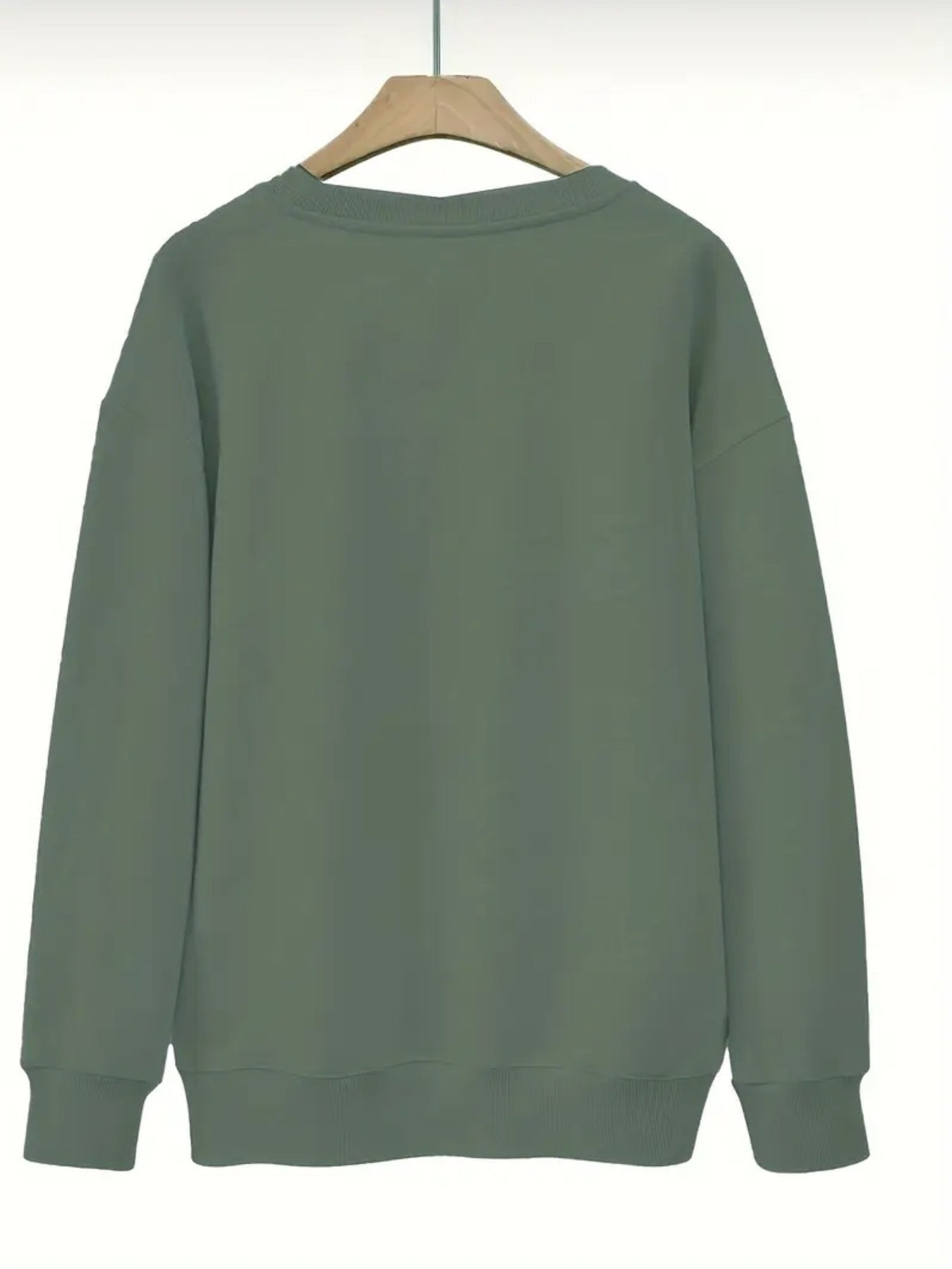 Women's Soft Mint Green Christmas Lettering Sweatshirt - Cozy Round Neck Pullover with Merry Christmas Print, Plaid & Heart Cutouts, Machine Washable Long Sleeve Sweater for Casual Winter Outfits & Holiday Parties, Christmas