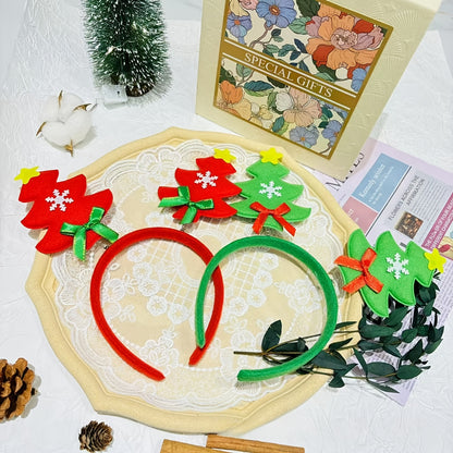 4-Pack Christmas Headbands - Soft Plastic Reindeer Antler & Floral Holiday Headwear, Unisex Party Accessories for Women & Men, Hand Wash Only, No Power Needed, Festive Holiday Decorations, Christmas Accessories, Festive Headw