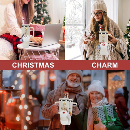 5pcs Christmas Accessories Set for Tumbler Cup - Silicone Straw Cover, Cup Boot, Lipstick Holder, Charms for 40oz & 30oz Tumblers - Ideal for Women, Perfect for Christmas, Thanksgiving, Valentine'S Day, Mother'S Day