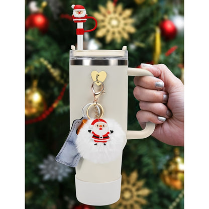 5pcs Christmas Accessories Set for Tumbler Cup - Silicone Straw Cover, Cup Boot, Lipstick Holder, Charms for 40oz & 30oz Tumblers - Ideal for Women, Perfect for Christmas, Thanksgiving, Valentine'S Day, Mother'S Day