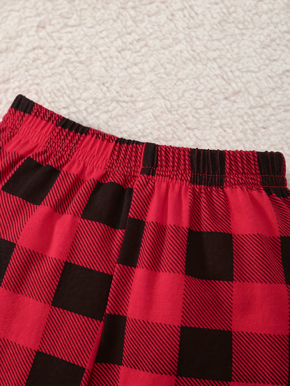 Adorable Baby Girl Christmas Outfit - Cozy Long-Sleeve Dress with "My 1st Christmas" Tree Print, Matching Checkered Pants & Red Bow Tie Scarf - Perfect Holiday Set for Newborns, Baby Girl Christmas Clothes, Perfect for Outdoo