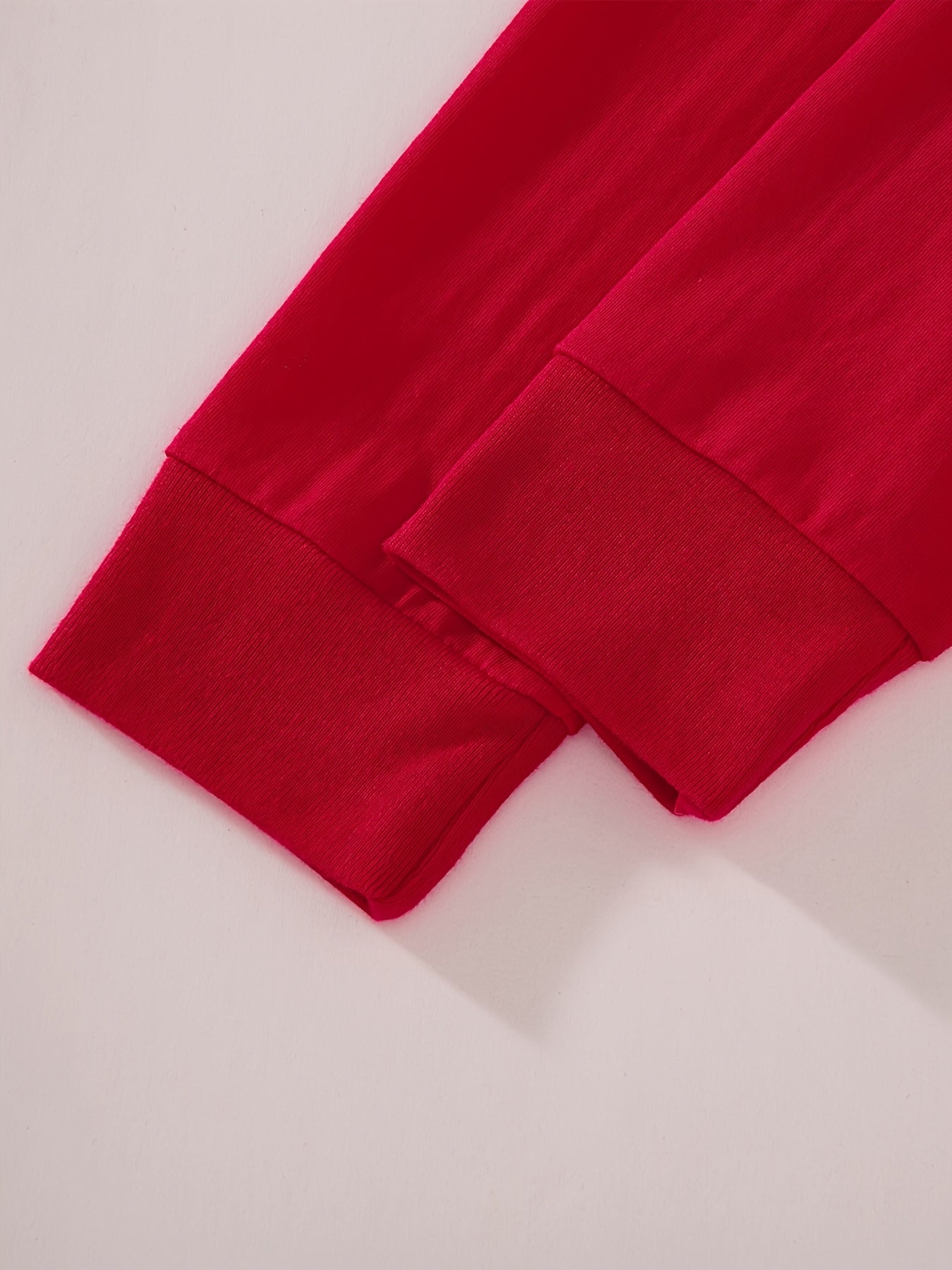 [Christmas Santa Claus Set] Christmas Santa Claus Boys & Girls Set - Red Long Sleeve Top with Santa & Snowflake Print, Red & White Striped Pants, Round Neck, All-Season Comfort, Casual Home Wear, Christmas Pajamas, Christmas