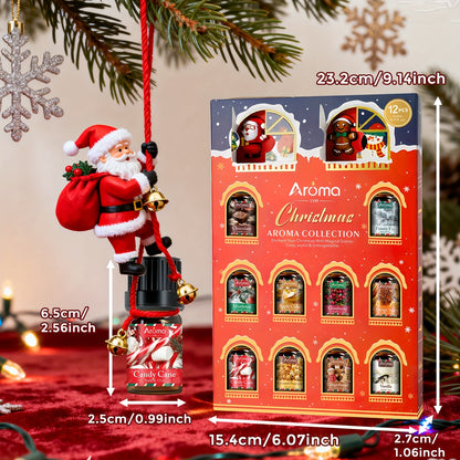 12*0.17oz Christmas Essential Oil Set - Christmas Wreath, Gingerbread, Cinnamon, Harvest Spices, Cedarwood, Peppermint - Air Freshener, Humidifier Supplies, Home Fragrance, Holiday Decor, Christmas Gift Set, Local Warehouse,