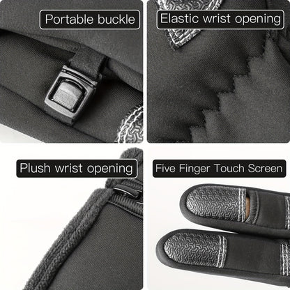 1 Pair of Autumn/Winter Fashion Men's Gloves - Windproof, Anti-Slip, Warm Cycling Sports Gloves, Suitable for Fishing, Driving, Skiing - Polyester Knit Fabric, Hand Wash, Halloween, Christmas Accessories, Best Holiday Gift