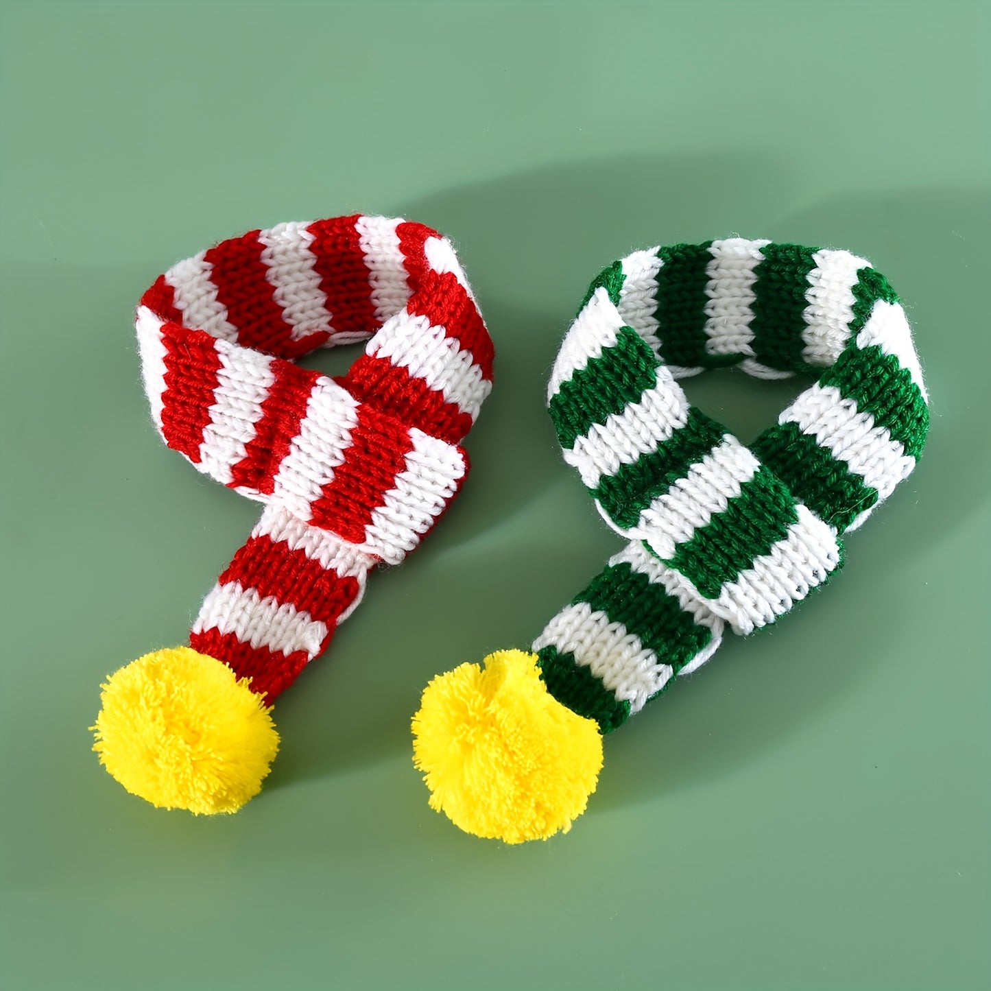 1pc Cozy Winter Knit Scarf Bib - Bandanas for Large Dogs - Striped Collar, Warm, Pet New Year and Christmas Accessories