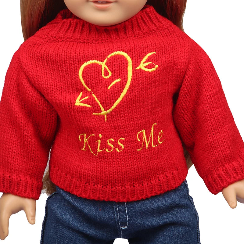 Christmas Doll Clothes Suit For American 18 Inch Girl Doll Cute Outfit Dress Seet For 43Cm Baby New Born&Our generation Doll Toy