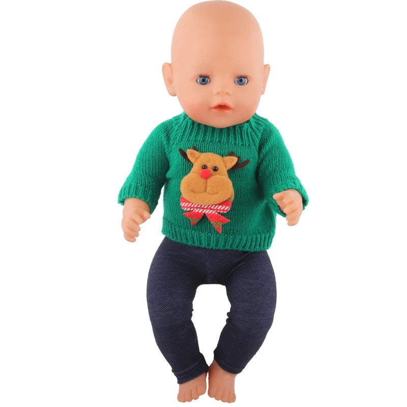 Christmas Doll Clothes Suit For American 18 Inch Girl Doll Cute Outfit Dress Seet For 43Cm Baby New Born&Our generation Doll Toy