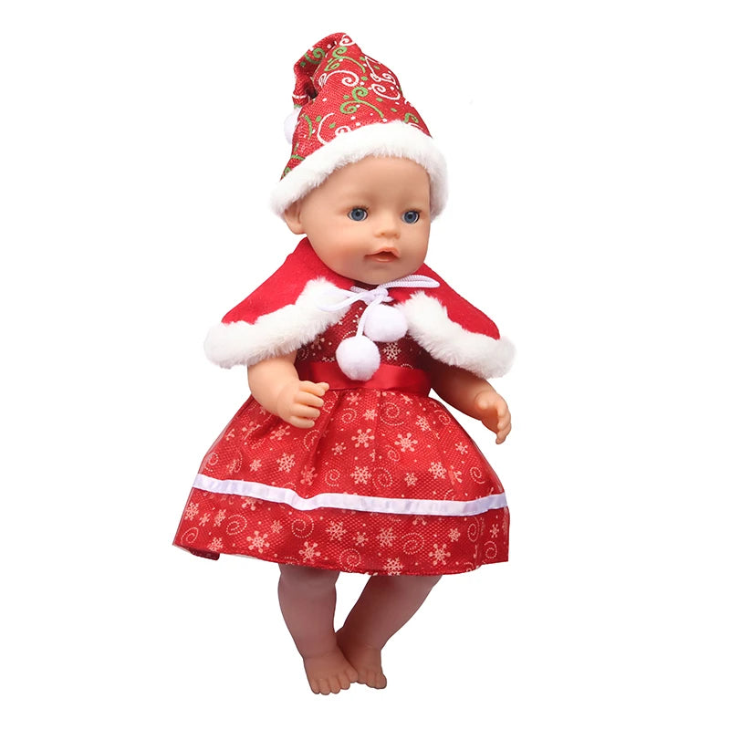 Christmas Doll Clothes Suit For American 18 Inch Girl Doll Cute Outfit Dress Seet For 43Cm Baby New Born&Our generation Doll Toy