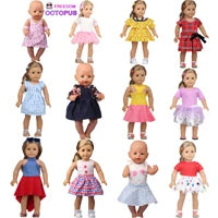 Christmas Doll Clothes Suit For American 18 Inch Girl Doll Cute Outfit Dress Seet For 43Cm Baby New Born&Our generation Doll Toy