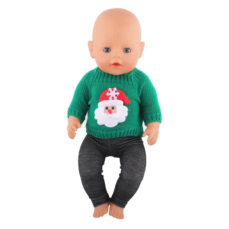 Christmas Doll Clothes Suit For American 18 Inch Girl Doll Cute Outfit Dress Seet For 43Cm Baby New Born&Our generation Doll Toy