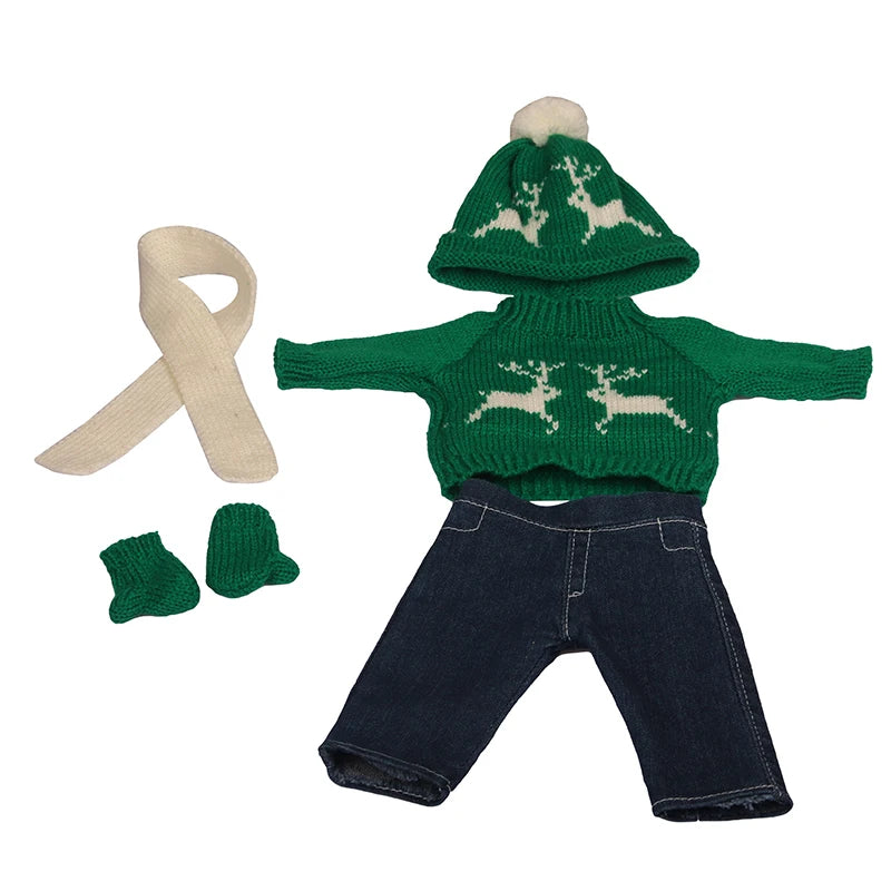 Christmas Doll Clothes Suit For American 18 Inch Girl Doll Cute Outfit Dress Seet For 43Cm Baby New Born&Our generation Doll Toy