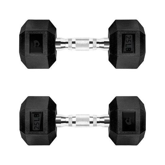 Bluelander 25Lb Dumbbell Pair Dumbbell Set Home Exercise Dumbbell Set Rubber Cover Knurled Steel Handle 25Lb Dumbbell