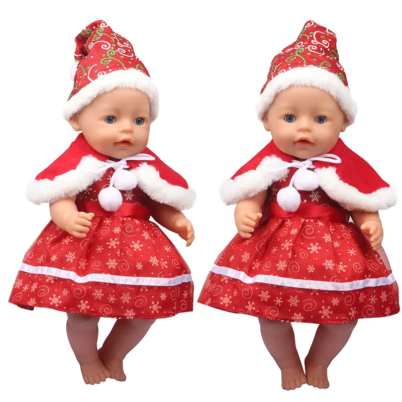 Christmas Doll Clothes Suit For American 18 Inch Girl Doll Cute Outfit Dress Seet For 43Cm Baby New Born&Our generation Doll Toy