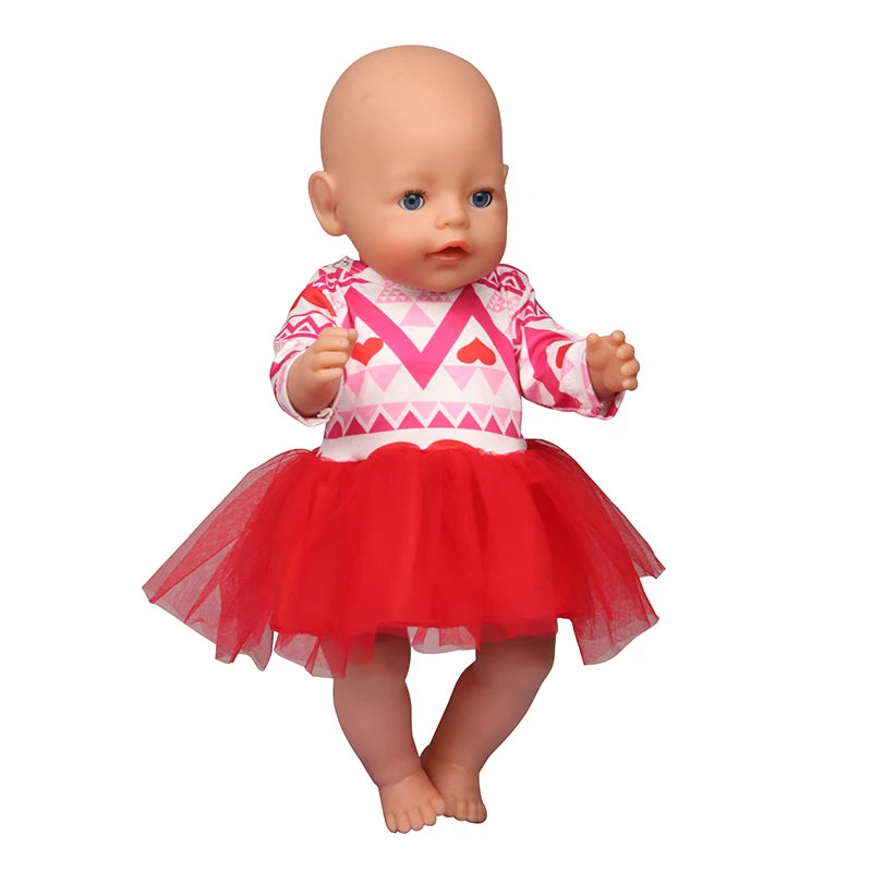 Christmas Doll Clothes Suit For American 18 Inch Girl Doll Cute Outfit Dress Seet For 43Cm Baby New Born&Our generation Doll Toy