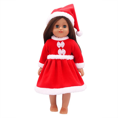 Christmas Doll Clothes Suit For American 18 Inch Girl Doll Cute Outfit Dress Seet For 43Cm Baby New Born&Our generation Doll Toy