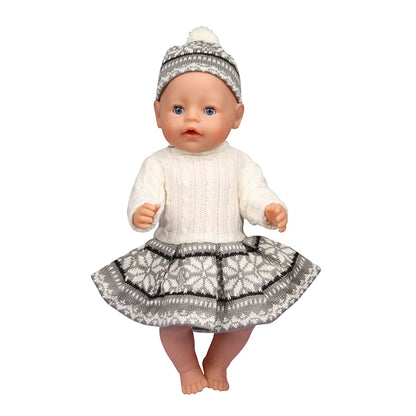 Christmas Doll Clothes Suit For American 18 Inch Girl Doll Cute Outfit Dress Seet For 43Cm Baby New Born&Our generation Doll Toy