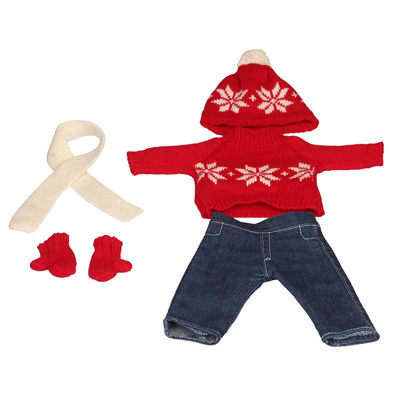 Christmas Doll Clothes Suit For American 18 Inch Girl Doll Cute Outfit Dress Seet For 43Cm Baby New Born&Our generation Doll Toy
