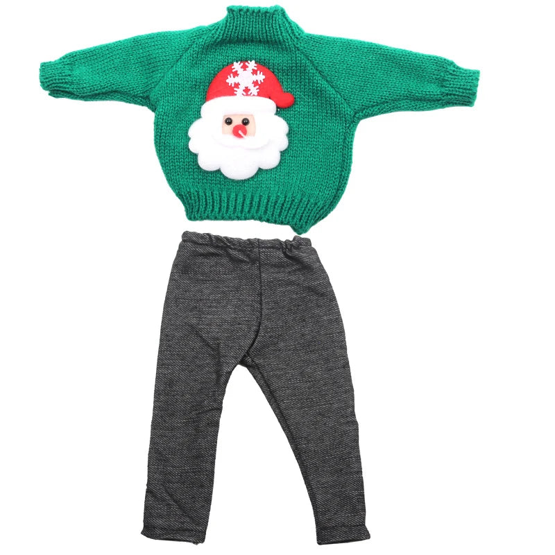 Christmas Doll Clothes Suit For American 18 Inch Girl Doll Cute Outfit Dress Seet For 43Cm Baby New Born&Our generation Doll Toy