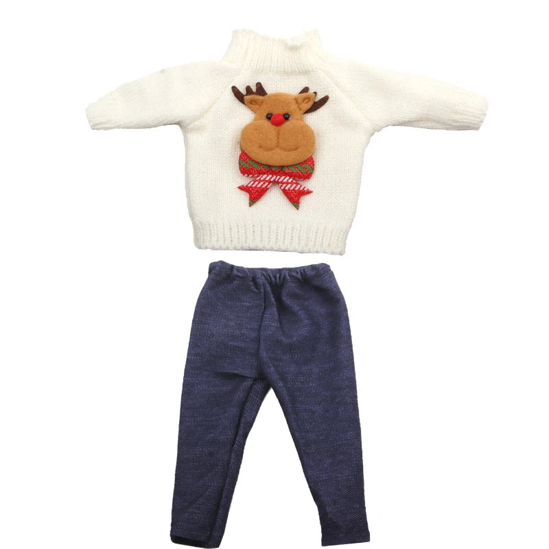 Christmas Doll Clothes Suit For American 18 Inch Girl Doll Cute Outfit Dress Seet For 43Cm Baby New Born&Our generation Doll Toy