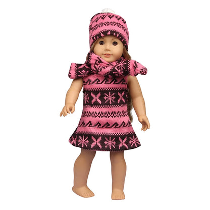 Christmas Doll Clothes Suit For American 18 Inch Girl Doll Cute Outfit Dress Seet For 43Cm Baby New Born&Our generation Doll Toy