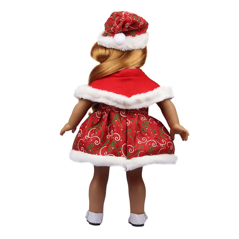 Christmas Doll Clothes Suit For American 18 Inch Girl Doll Cute Outfit Dress Seet For 43Cm Baby New Born&Our generation Doll Toy