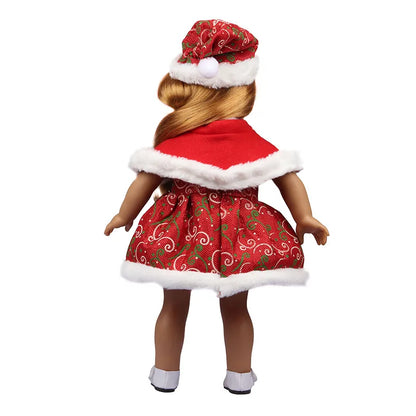 Christmas Doll Clothes Suit For American 18 Inch Girl Doll Cute Outfit Dress Seet For 43Cm Baby New Born&Our generation Doll Toy
