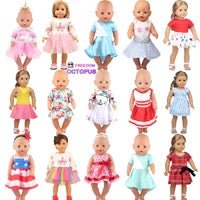 Christmas Doll Clothes Suit For American 18 Inch Girl Doll Cute Outfit Dress Seet For 43Cm Baby New Born&Our generation Doll Toy