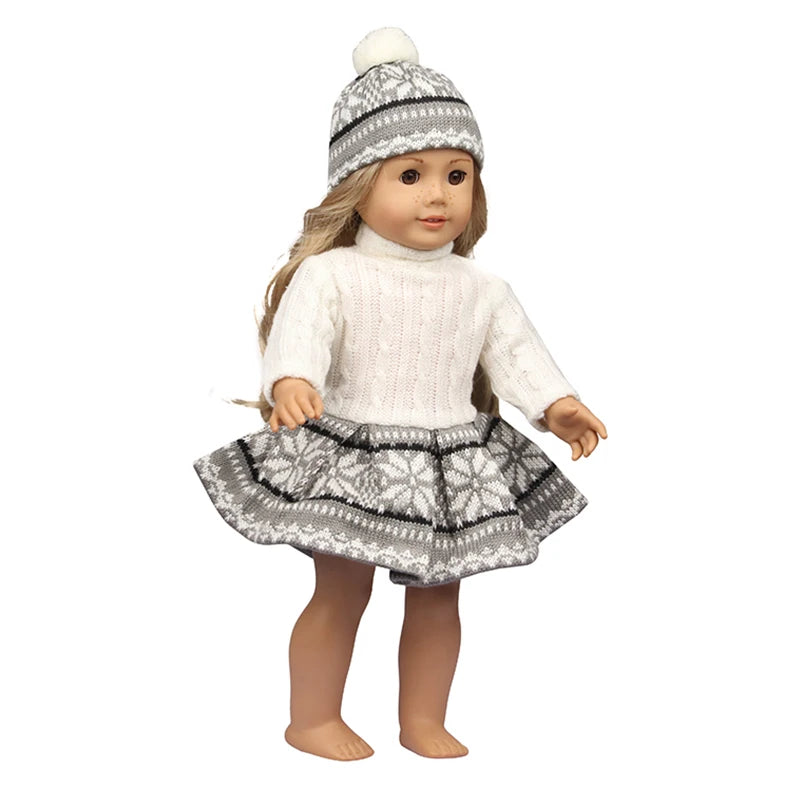 Christmas Doll Clothes Suit For American 18 Inch Girl Doll Cute Outfit Dress Seet For 43Cm Baby New Born&Our generation Doll Toy
