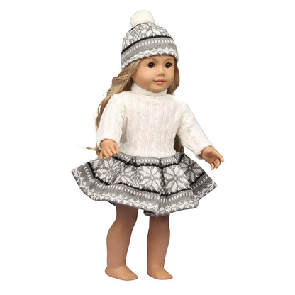 Christmas Doll Clothes Suit For American 18 Inch Girl Doll Cute Outfit Dress Seet For 43Cm Baby New Born&Our generation Doll Toy