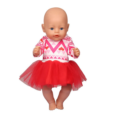 Christmas Doll Clothes Suit For American 18 Inch Girl Doll Cute Outfit Dress Seet For 43Cm Baby New Born&Our generation Doll Toy