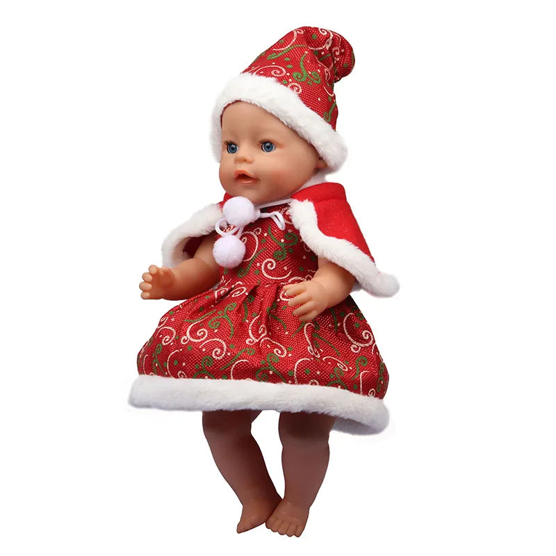 Christmas Doll Clothes Suit For American 18 Inch Girl Doll Cute Outfit Dress Seet For 43Cm Baby New Born&Our generation Doll Toy