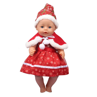 Christmas Doll Clothes Suit For American 18 Inch Girl Doll Cute Outfit Dress Seet For 43Cm Baby New Born&Our generation Doll Toy
