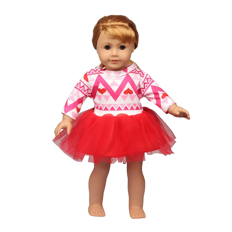 Christmas Doll Clothes Suit For American 18 Inch Girl Doll Cute Outfit Dress Seet For 43Cm Baby New Born&Our generation Doll Toy