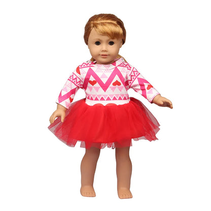 Christmas Doll Clothes Suit For American 18 Inch Girl Doll Cute Outfit Dress Seet For 43Cm Baby New Born&Our generation Doll Toy