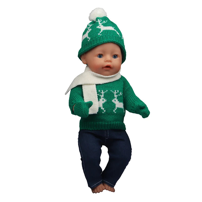 Christmas Doll Clothes Suit For American 18 Inch Girl Doll Cute Outfit Dress Seet For 43Cm Baby New Born&Our generation Doll Toy