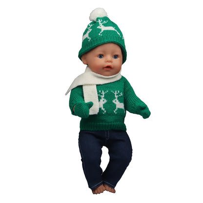 Christmas Doll Clothes Suit For American 18 Inch Girl Doll Cute Outfit Dress Seet For 43Cm Baby New Born&Our generation Doll Toy