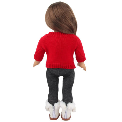 Christmas Doll Clothes Suit For American 18 Inch Girl Doll Cute Outfit Dress Seet For 43Cm Baby New Born&Our generation Doll Toy
