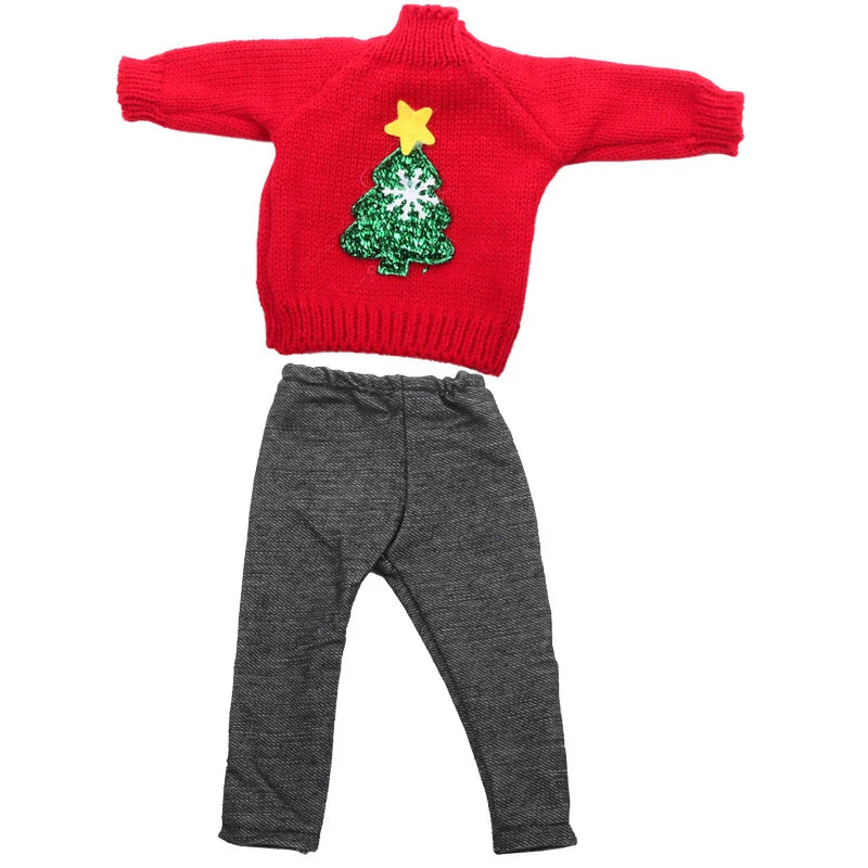 Christmas Doll Clothes Suit For American 18 Inch Girl Doll Cute Outfit Dress Seet For 43Cm Baby New Born&Our generation Doll Toy