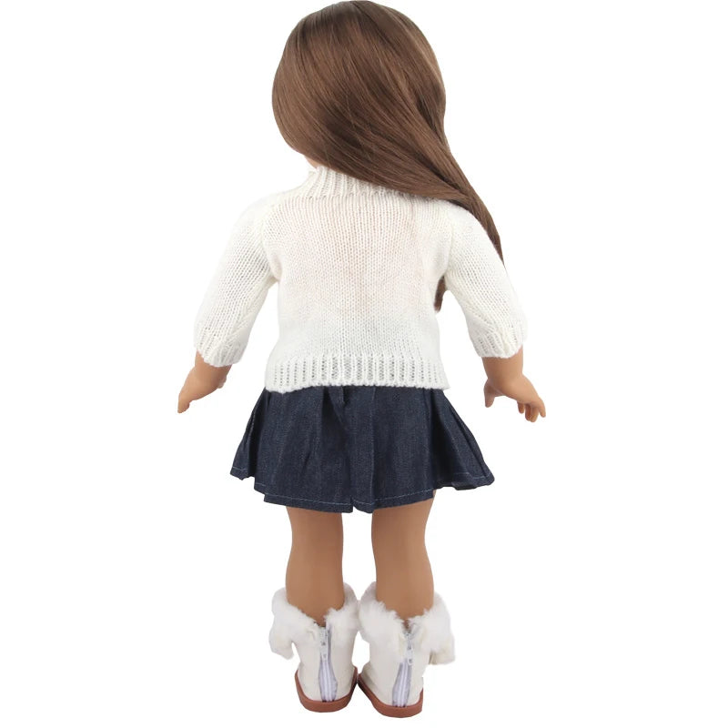 Christmas Doll Clothes Suit For American 18 Inch Girl Doll Cute Outfit Dress Seet For 43Cm Baby New Born&Our generation Doll Toy