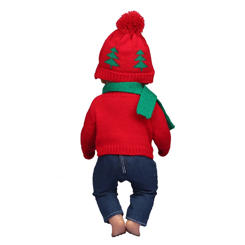 Christmas Doll Clothes Suit For American 18 Inch Girl Doll Cute Outfit Dress Seet For 43Cm Baby New Born&Our generation Doll Toy