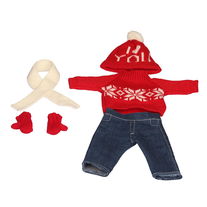 Christmas Doll Clothes Suit For American 18 Inch Girl Doll Cute Outfit Dress Seet For 43Cm Baby New Born&Our generation Doll Toy