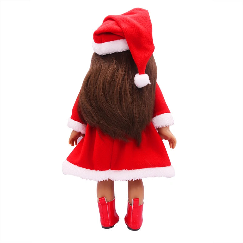 Christmas Doll Clothes Suit For American 18 Inch Girl Doll Cute Outfit Dress Seet For 43Cm Baby New Born&Our generation Doll Toy