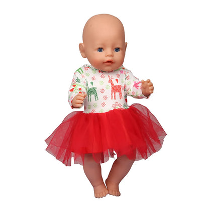 Christmas Doll Clothes Suit For American 18 Inch Girl Doll Cute Outfit Dress Seet For 43Cm Baby New Born&Our generation Doll Toy